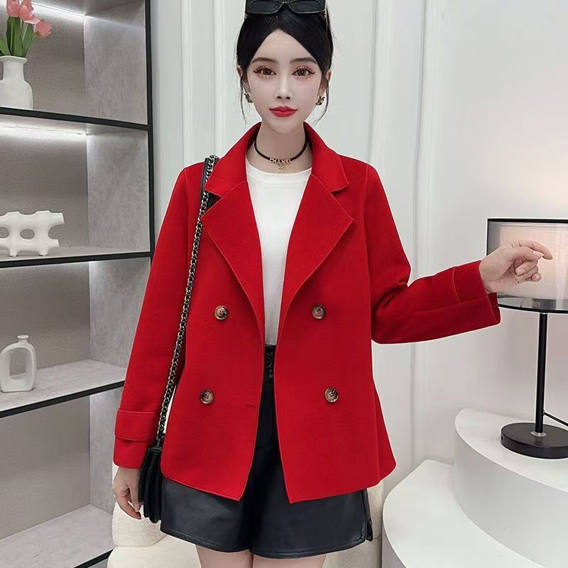 Wool Coat Peacoat - Autumn Winter Black Woolen Coat Women's