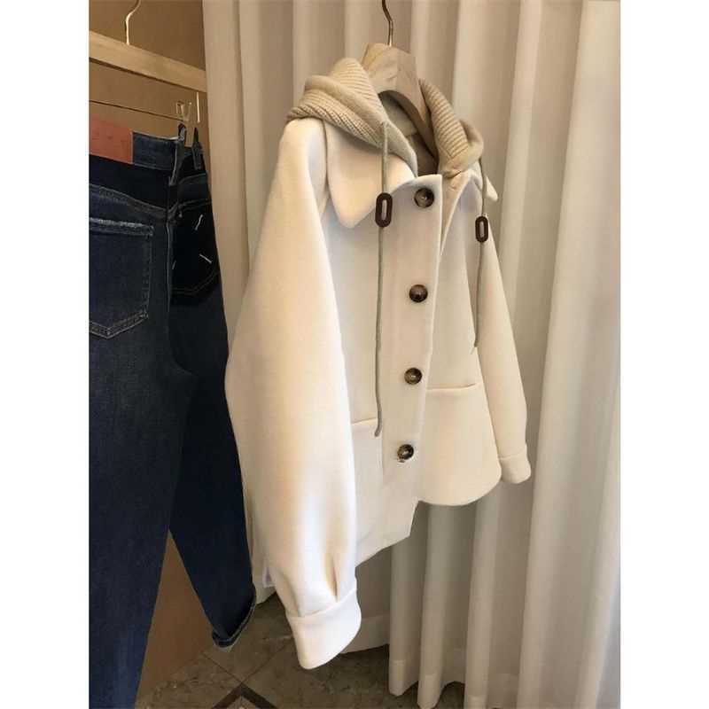 Women's Hooded Woolen Coat 202 - Wool Coat Peacoat ulasan dan harga