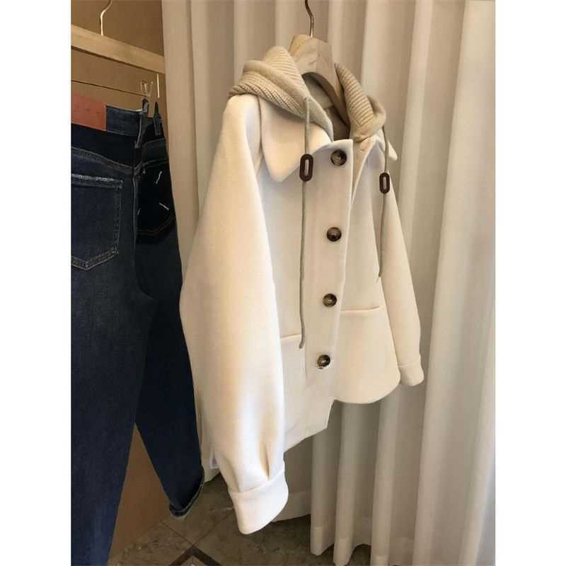 Women's Hooded Woolen Coat 202 - Wool Coat Peacoat ulasan dan harga