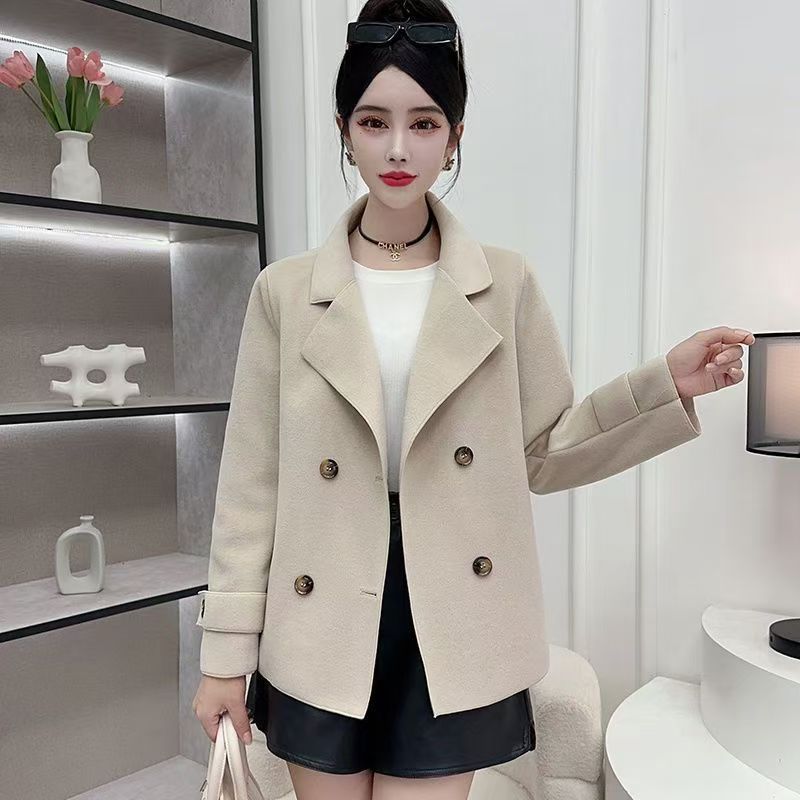 Autumn Winter Black Woolen Coa - Wool Coat Peacoat ulasan dan harga