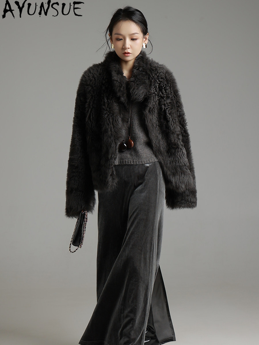 AYUNSUE Natural Tuscany Sheeps - Wool Coat Peacoat ulasan dan harga
