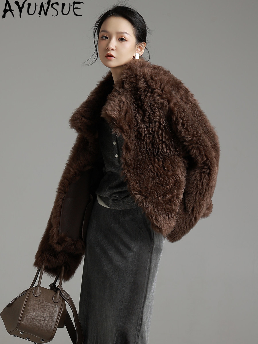 AYUNSUE Natural Tuscany Sheeps - Wool Coat Peacoat ulasan dan harga