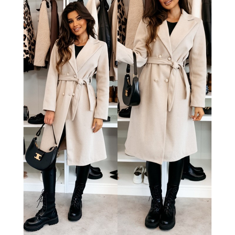 Women's Woolen Coat Autumn Win - Wool Coat Peacoat ulasan dan harga