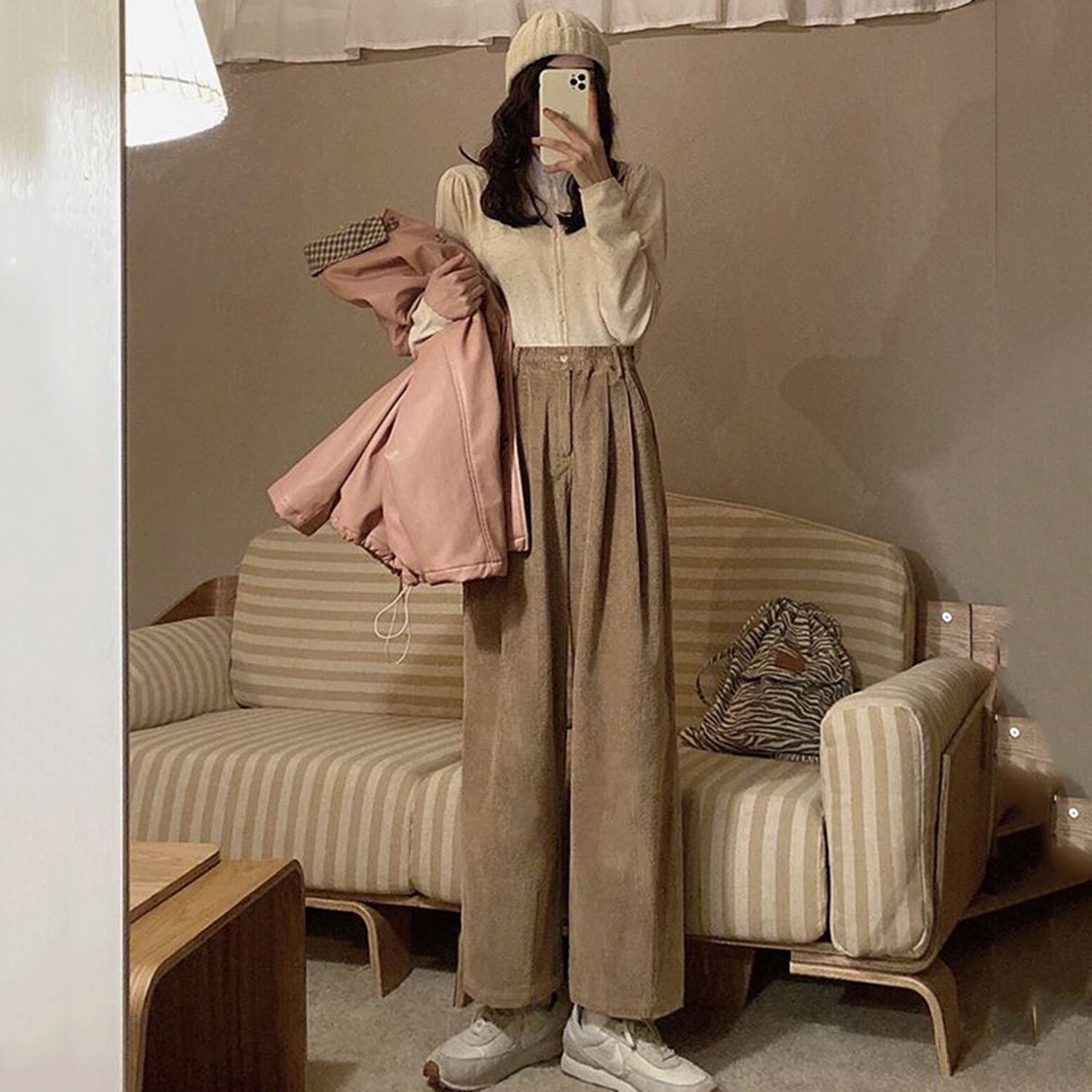 Wide Leg Corduroy Pants Women  - Corduroy Pant Warm ulasan dan harga