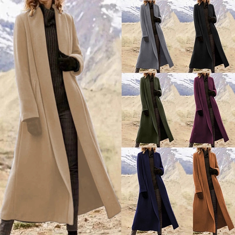 Plus Size Extra Long Woolen Co - Wool Coat Peacoat ulasan dan harga