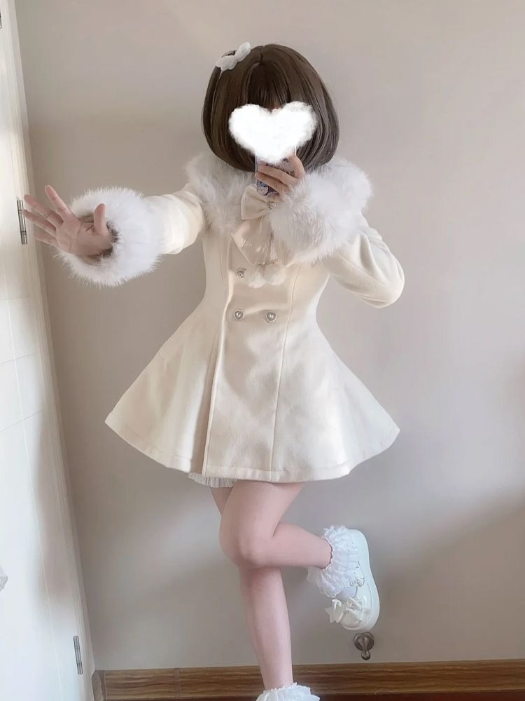 Japanese Autumn Winter Elegant - Wool Coat Peacoat ulasan dan harga