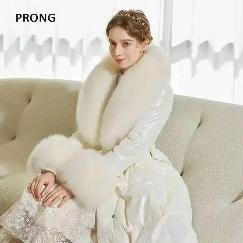100% Real Fox Fur Collar Winte - Shawl Wrap Winter ulasan dan harga