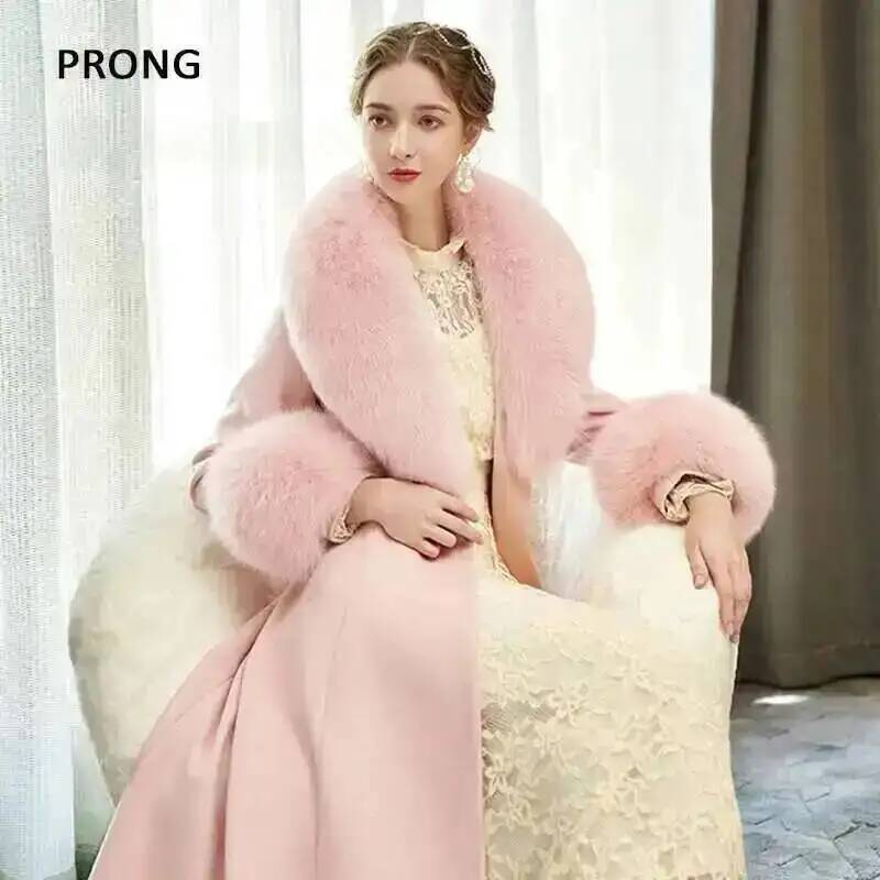 100% Real Fox Fur Collar Winte - Shawl Wrap Winter ulasan dan harga