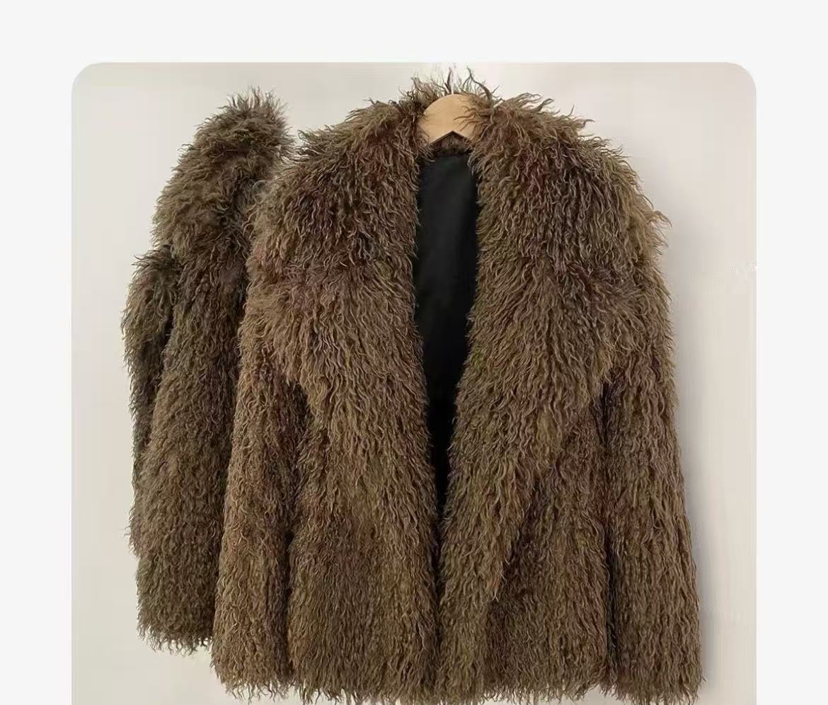 Fur Coats Women Autumn Winter  - Wool Coat Peacoat ulasan dan harga